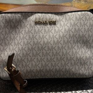 Michael Kors Monogram Gray and Brown Bag